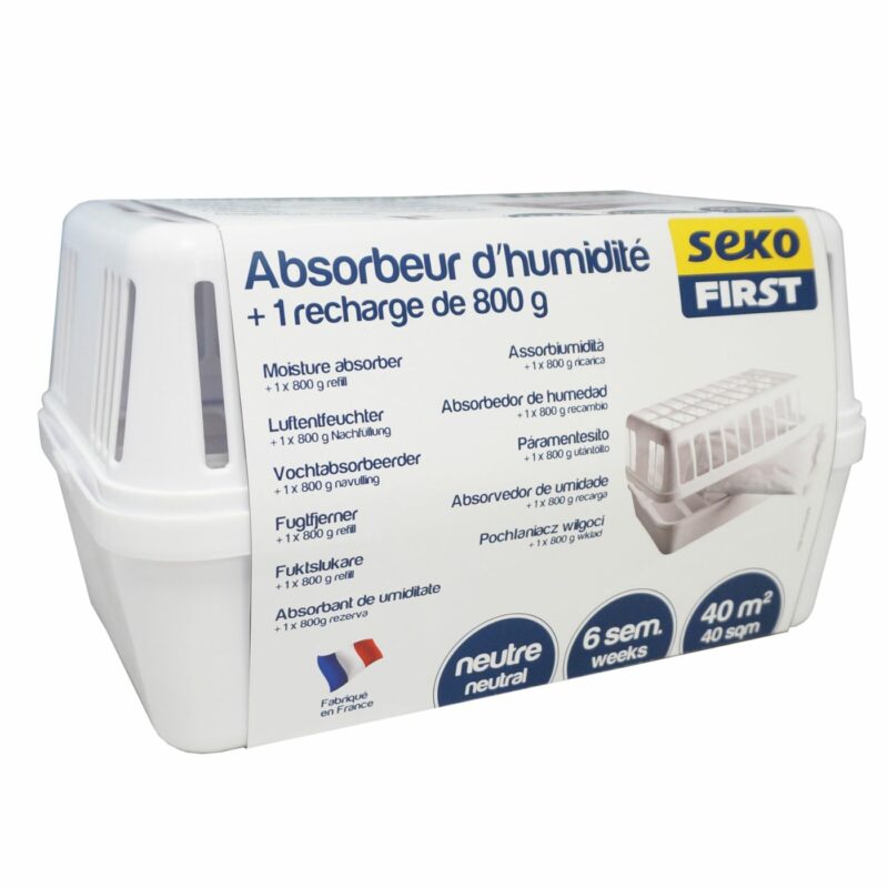 Absorbeur d'humidité large 800g SEKO FIRST face
