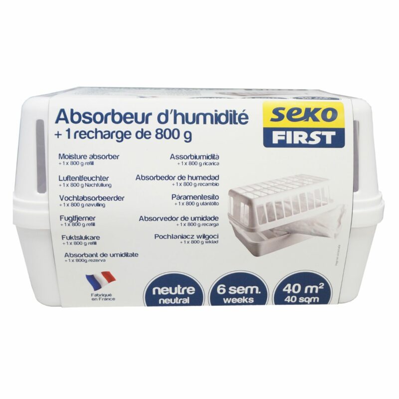 Absorbeur humidité large 800g SEKO FIRST face