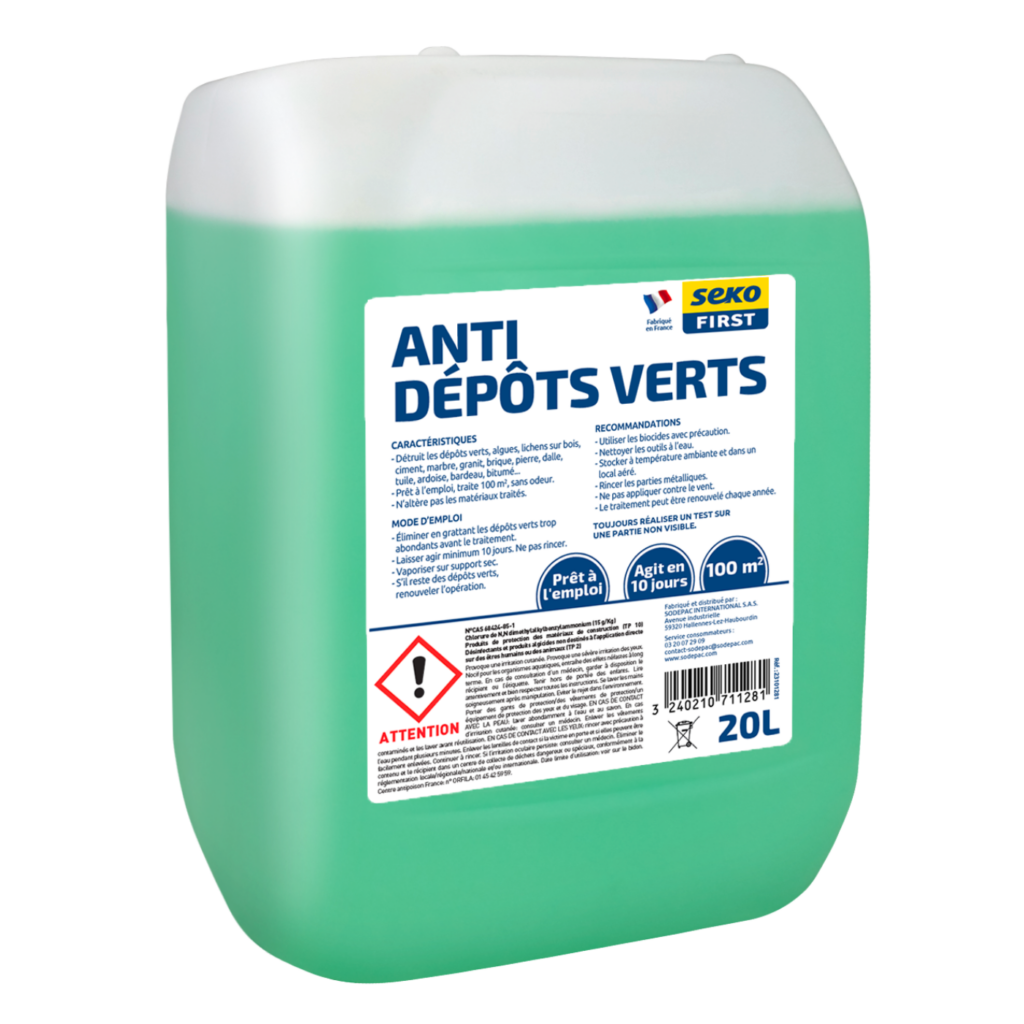 Traitement Anti-Mousses Et Lichens ECOGE 2L - 150m² - Neuf - Tous Supports