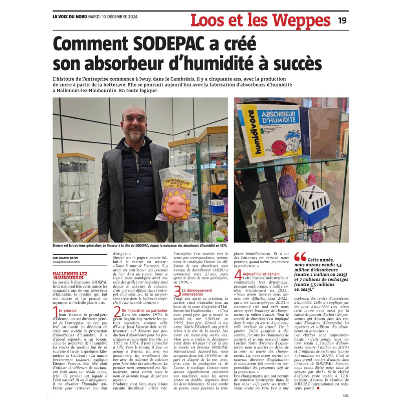 procédé innovant absorbeur d'humidité Sodepac - Voix Du Nord