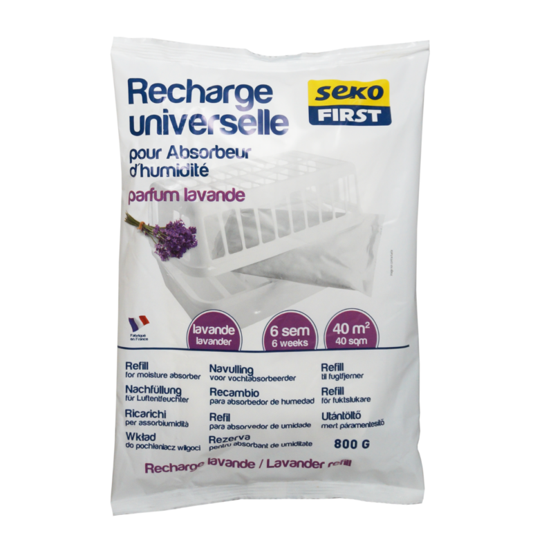 recharge universelle absorbeur d'humidité 800g SEKO FIRST parfum lavande