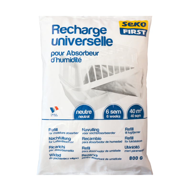 recharge universelle absorbeur d'humidité 800g SEKO FIRST parfum neutre